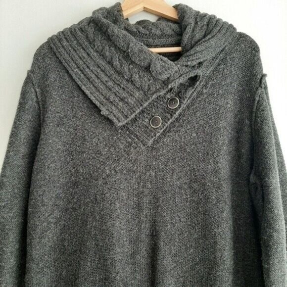 MERRELL Sweater Grey Cotton & Lambswool Sz XL - Picture 3 of 12